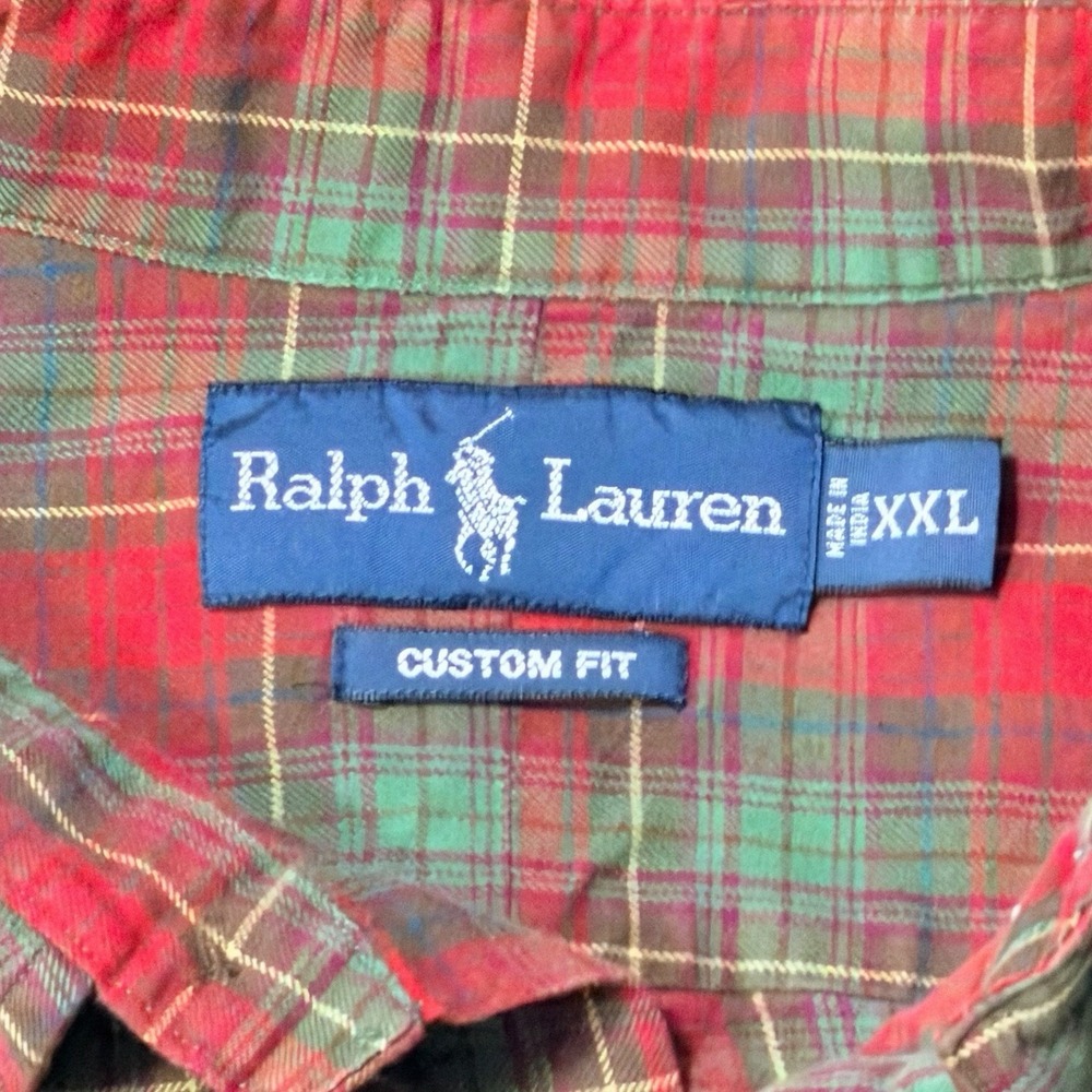 Polo Ralph Lauren Button Up Shirt Men Size XXL Classic Fit Plaid Cotton Vintage - Picture 4 of 5